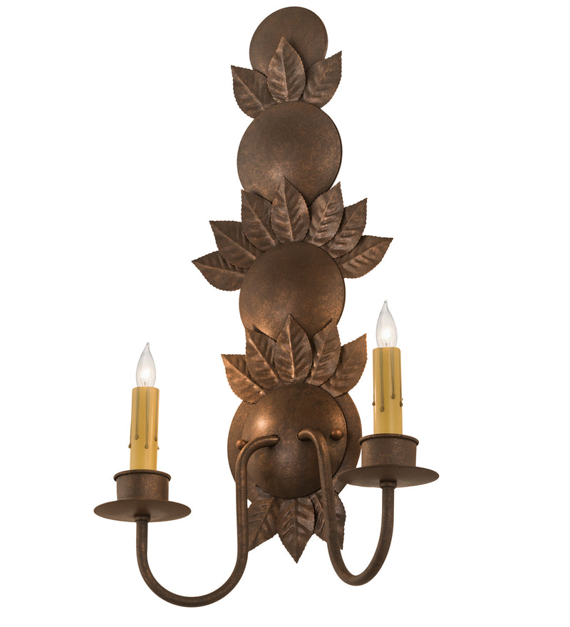 Meyda Tiffany 195003 Two Light Wall Sconce, Antique Rust