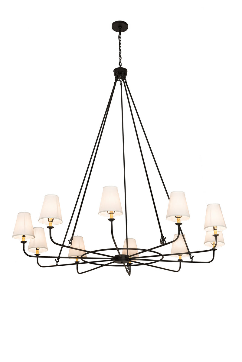 Meyda Tiffany 196031 Ten Light Chandelier, Textured Black