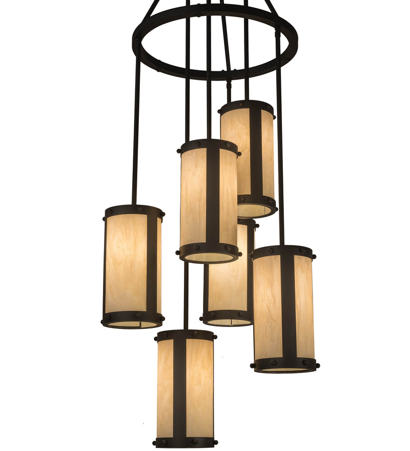Meyda Tiffany 196237 Six Light Chandelier, Wrought Iron