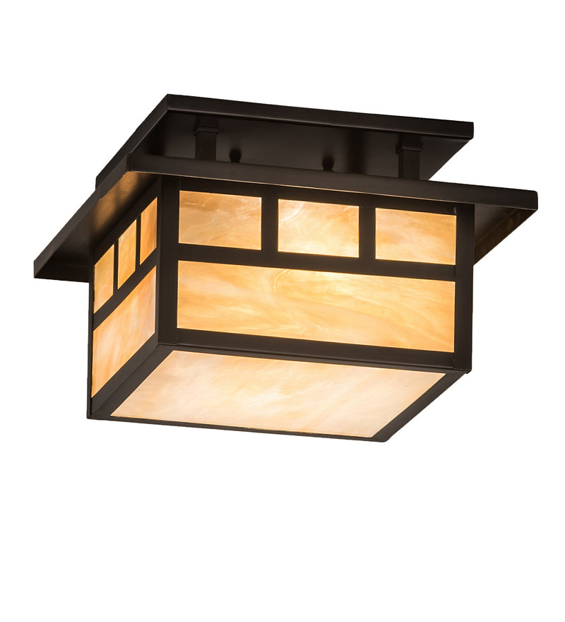 Meyda Tiffany 196658 Two Light Flushmount, Craftsman Brown