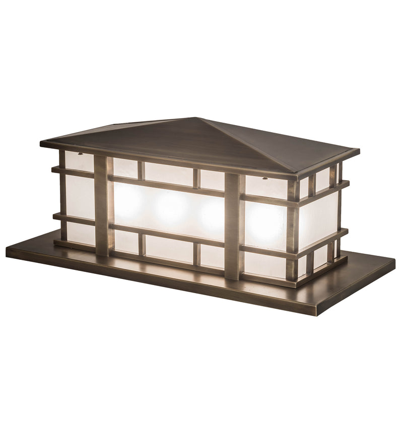 Meyda Tiffany 196811 Four Light Pier Mount, Highlighted Craftsman Brown