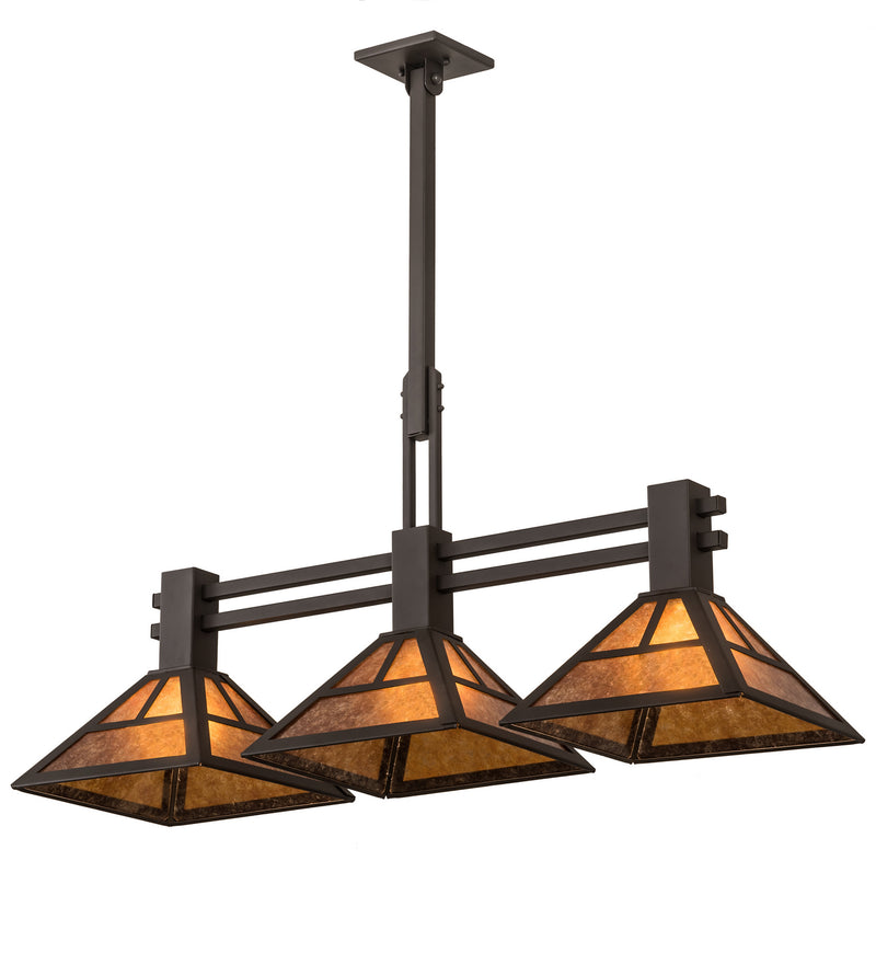 Meyda Tiffany 197074 Three Light Island Pendant, Oil Rubbed Bronze
