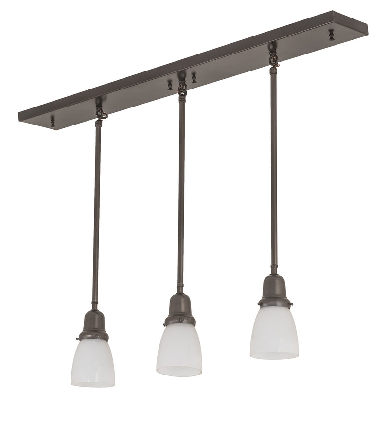 Meyda Tiffany 197133 Three Light Island Pendant, Craftsman Brown