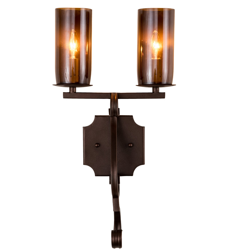 Meyda Tiffany 197285 Two Light Wall Sconce, Mahogany Bronze