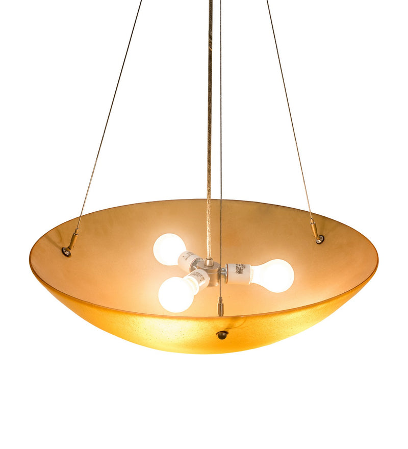 Meyda Tiffany 197334 Three Light Inverted Pendant, Nickel
