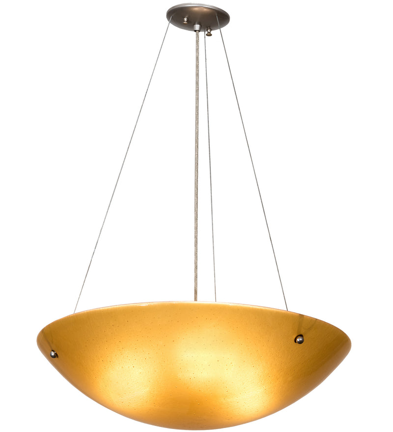 Meyda Tiffany 197334 Three Light Inverted Pendant, Nickel