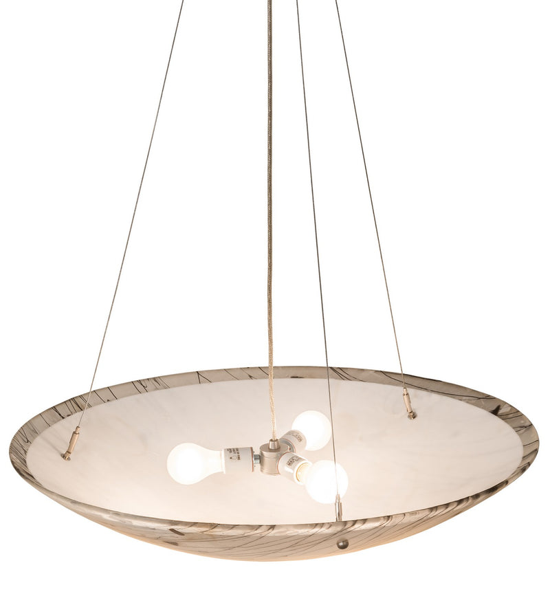 Meyda Tiffany 197337 Three Light Inverted Pendant, Nickel