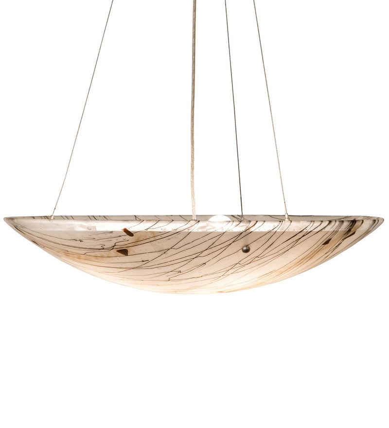 Meyda Tiffany 197337 Three Light Inverted Pendant, Nickel