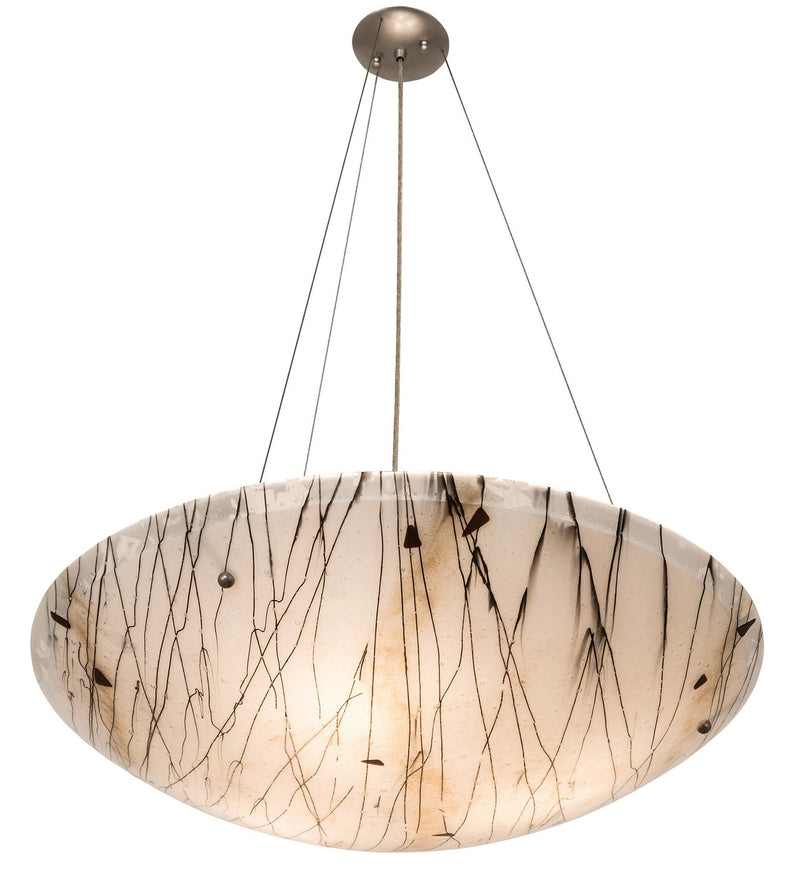 Meyda Tiffany 197337 Three Light Inverted Pendant, Nickel