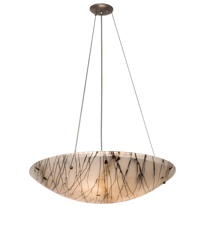 Meyda Tiffany 197337 Three Light Inverted Pendant, Nickel