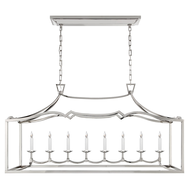 Visual Comfort Signature CHC 2183PN Eight Light Linear Pendant, Polished Nickel