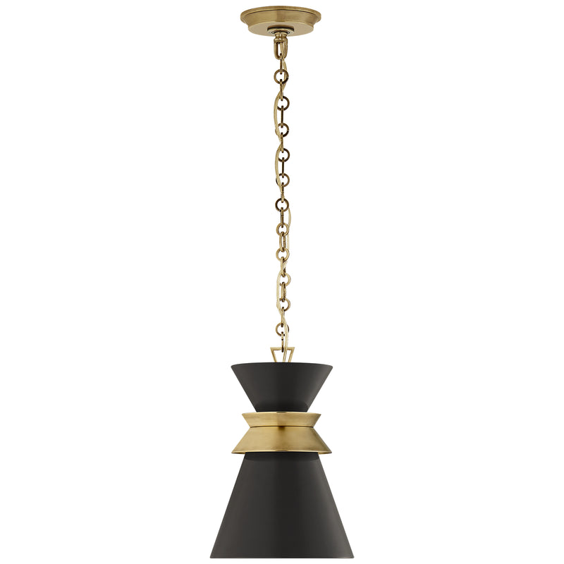 Visual Comfort Signature CHC 5240AB-BLK One Light Pendant, Antique-Burnished Brass