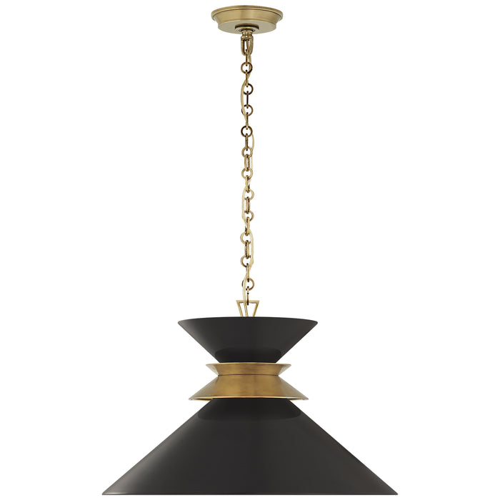 Visual Comfort Signature CHC 5245AB-BLK One Light Pendant, Antique-Burnished Brass