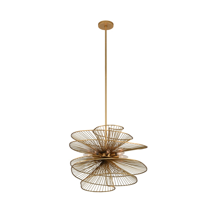 Kalco 315952NRB Eight Light Pendant, Nordic Brass