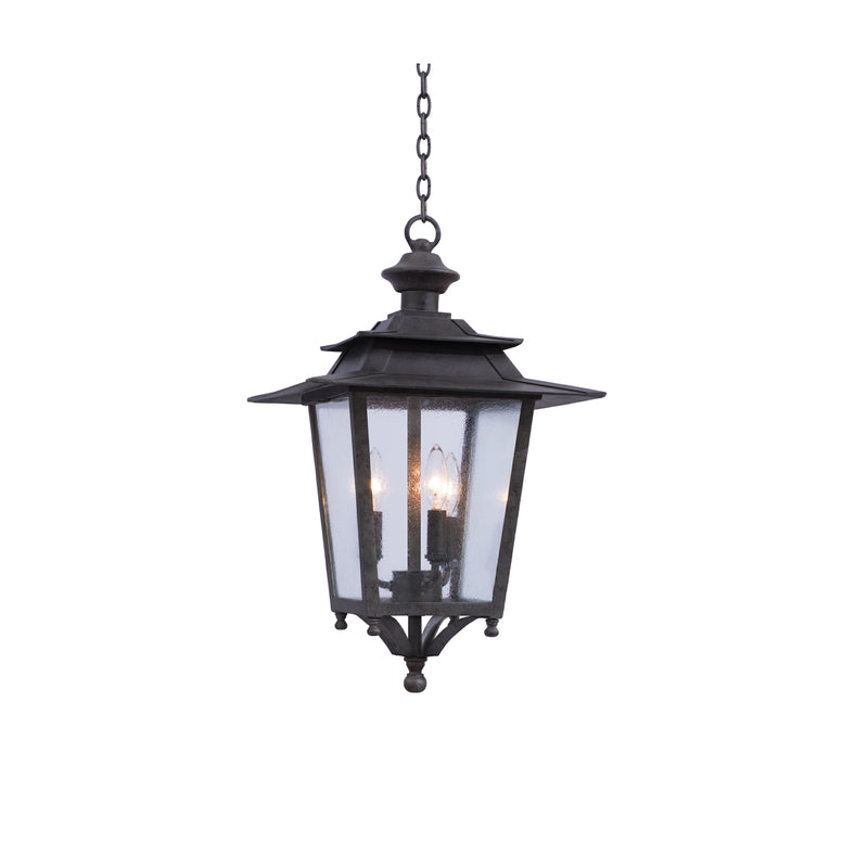Kalco 404150AI Three Light Hanging Lantern, Aged Iron