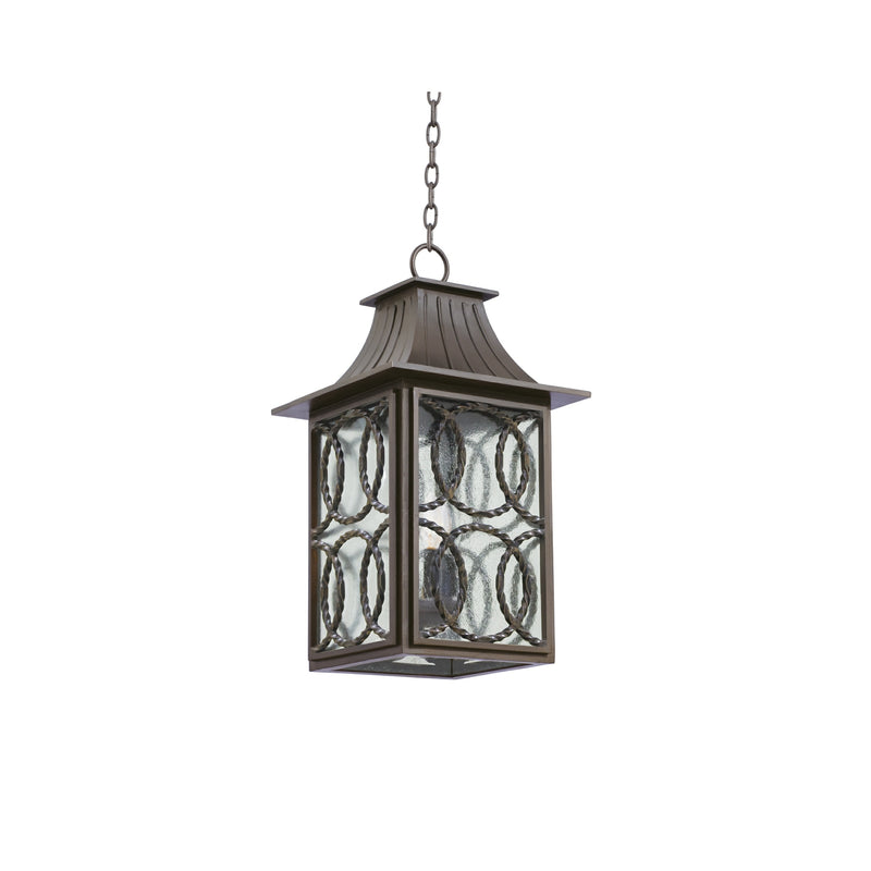 Kalco 404250AGB Three Light Hanging Lantern, Aged Bronze