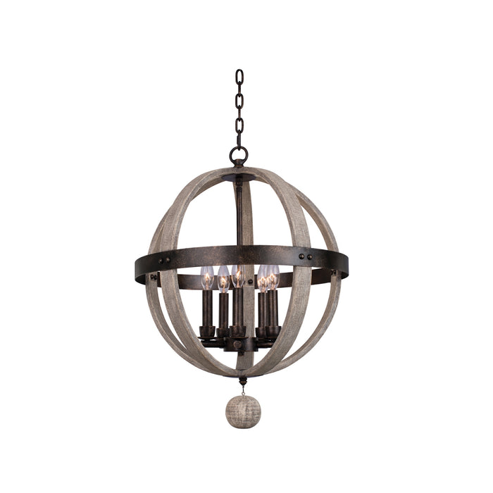 Kalco 506850FG Five Light Pendant, Florence Gold
