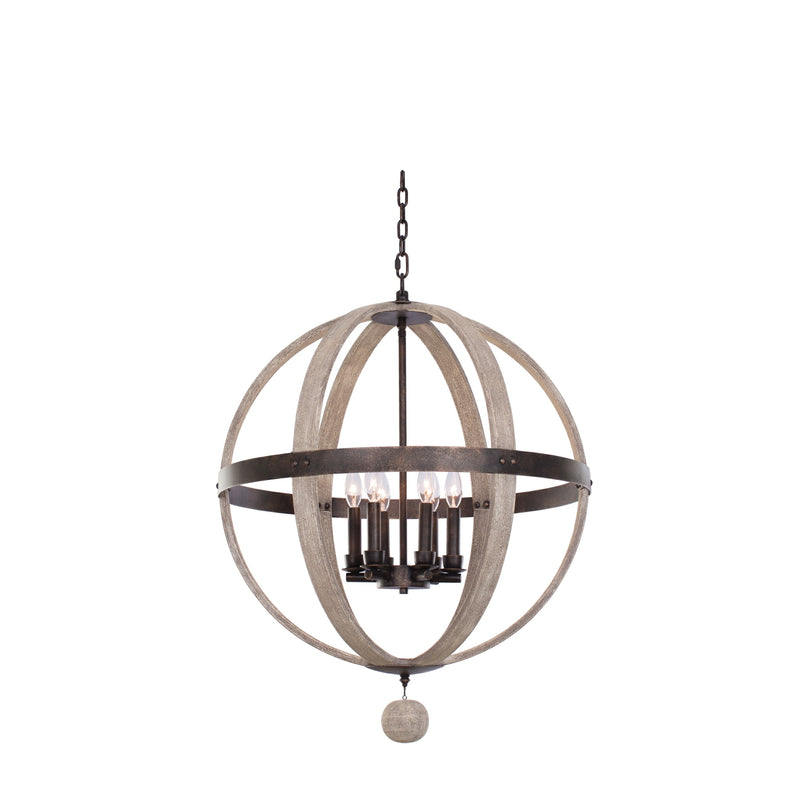 Kalco 506851FG Six Light Pendant, Florence Gold