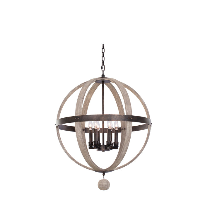 Kalco 506851FG Six Light Pendant, Florence Gold