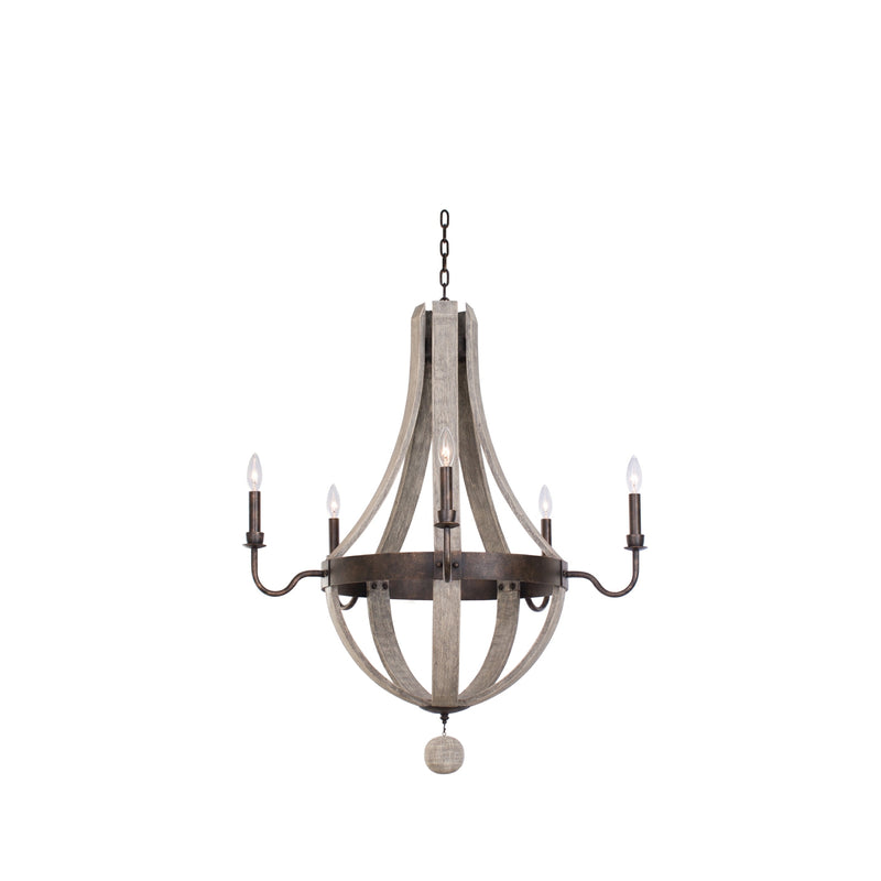 Kalco 506870FG Five Light Chandelier, Florence Gold