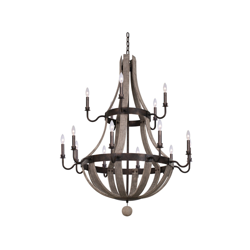 Kalco 506873FG 15 Light Chandelier, Florence Gold