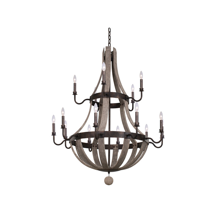 Kalco 506873FG 15 Light Chandelier, Florence Gold