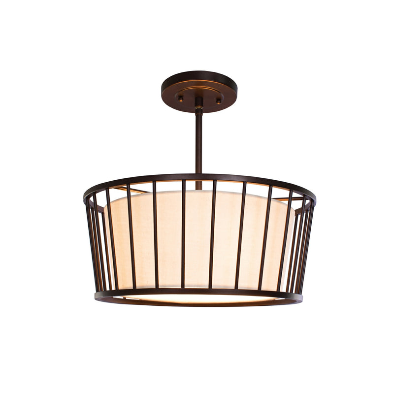 Kalco 507040BZ Three Light Convertible Pendant - Semi Flush Mount, Bronze