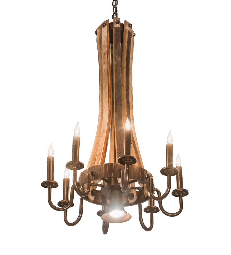 Meyda Tiffany 197593 Nine Light Chandelier, Mahogany Bronze