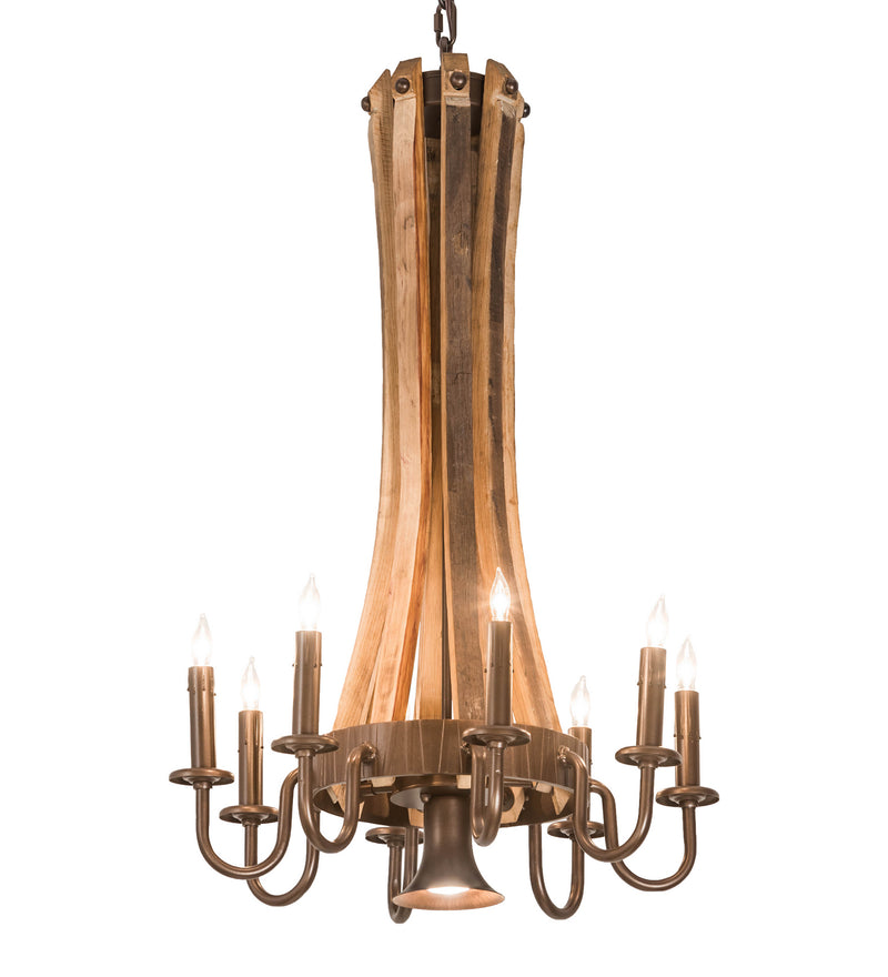 Meyda Tiffany 197593 Nine Light Chandelier, Mahogany Bronze