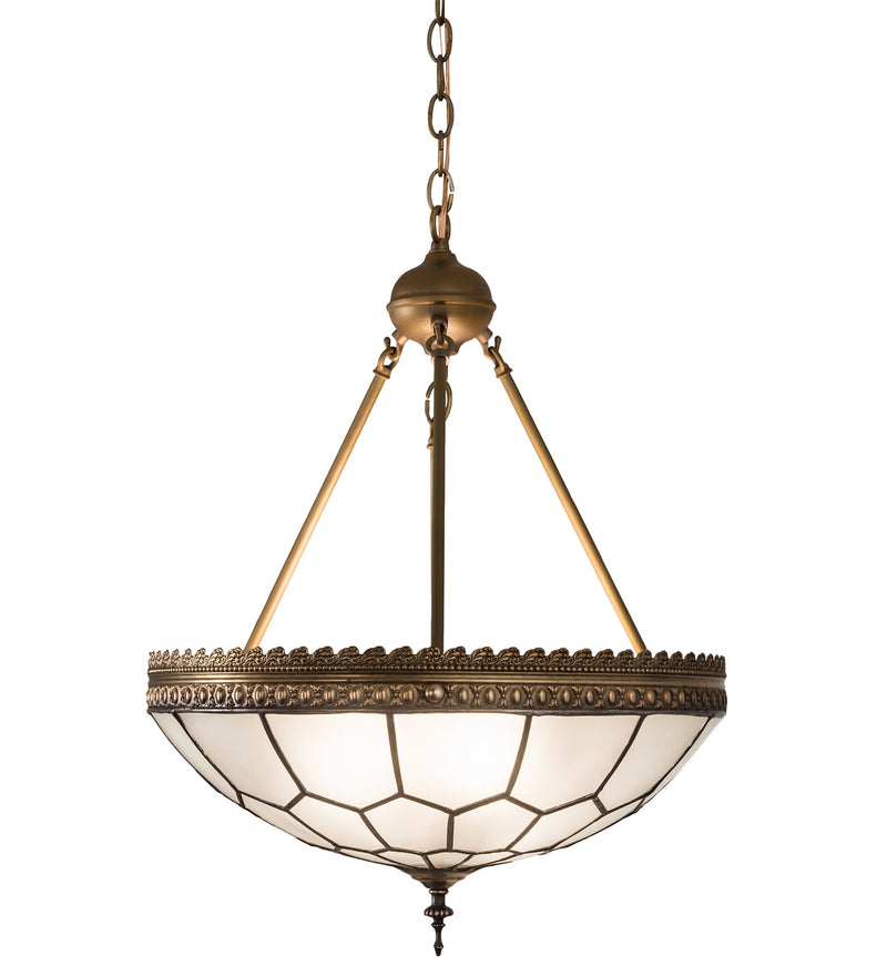 Meyda Tiffany 198784 Three Light Flushmount, Black Metal