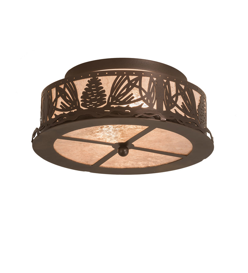 Meyda Tiffany 199346 Two Light Flushmount, Mahogany Bronze