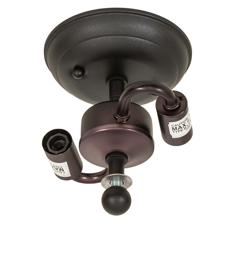 Meyda Tiffany 199593 Two Light Flushmount, Textured Black