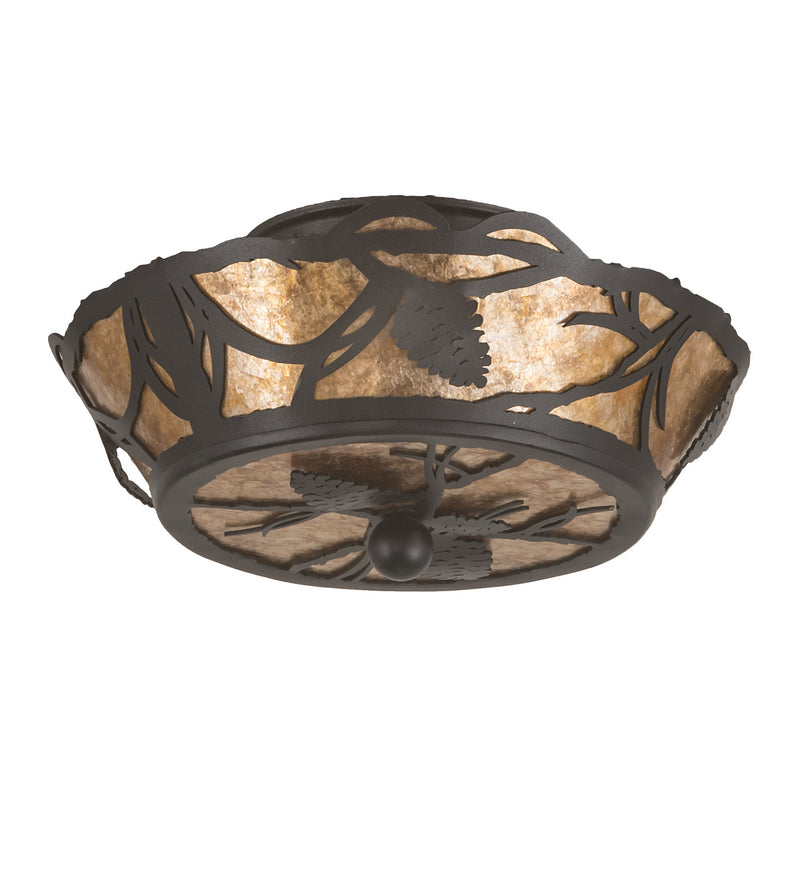 Meyda Tiffany 199593 Two Light Flushmount, Textured Black