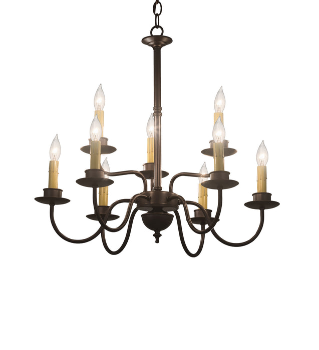 Meyda Tiffany 199600 Nine Light Chandelier, Mahogany Bronze