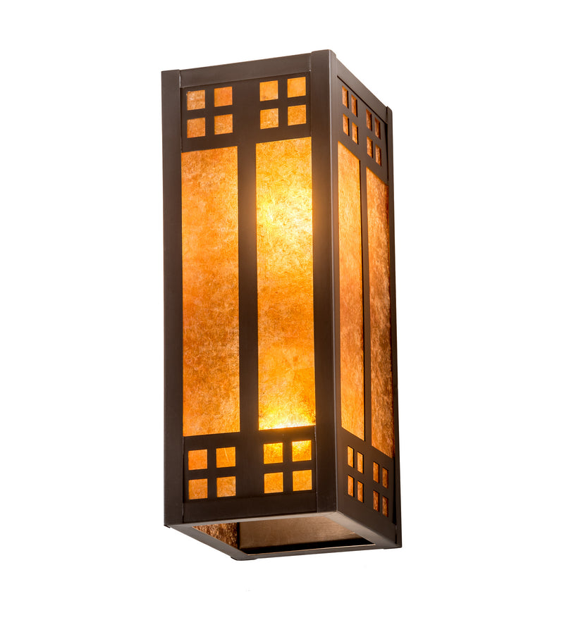 Meyda Tiffany 199764 Two Light Wall Sconce, Craftsman Brown