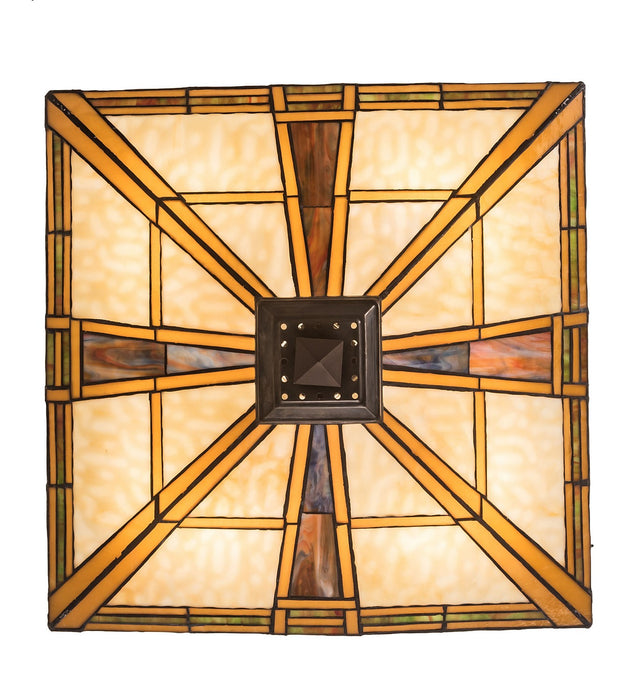 Meyda Tiffany 200425 Four Light Semi-Flushmount, Mahogany Bronze
