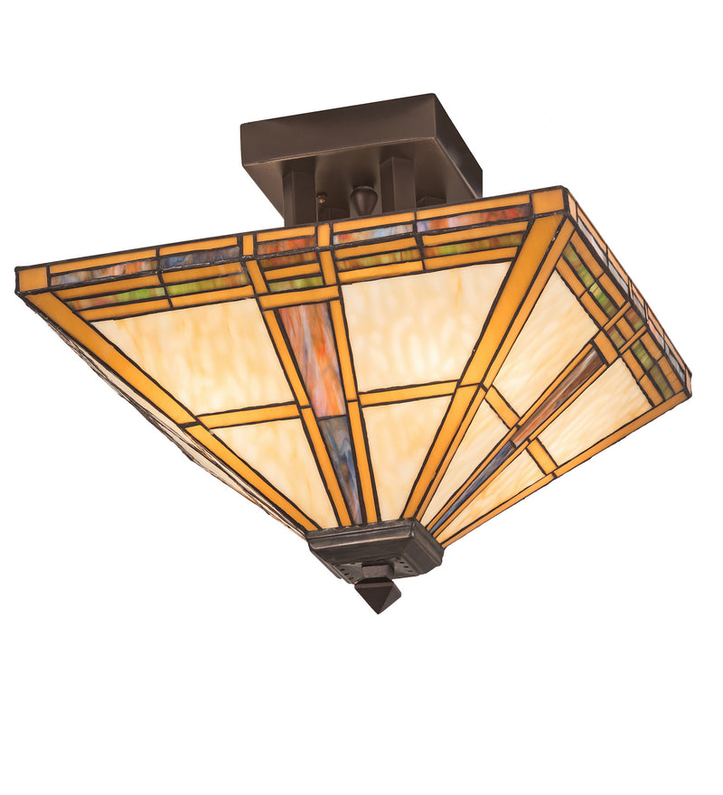 Meyda Tiffany 200425 Four Light Semi-Flushmount, Mahogany Bronze