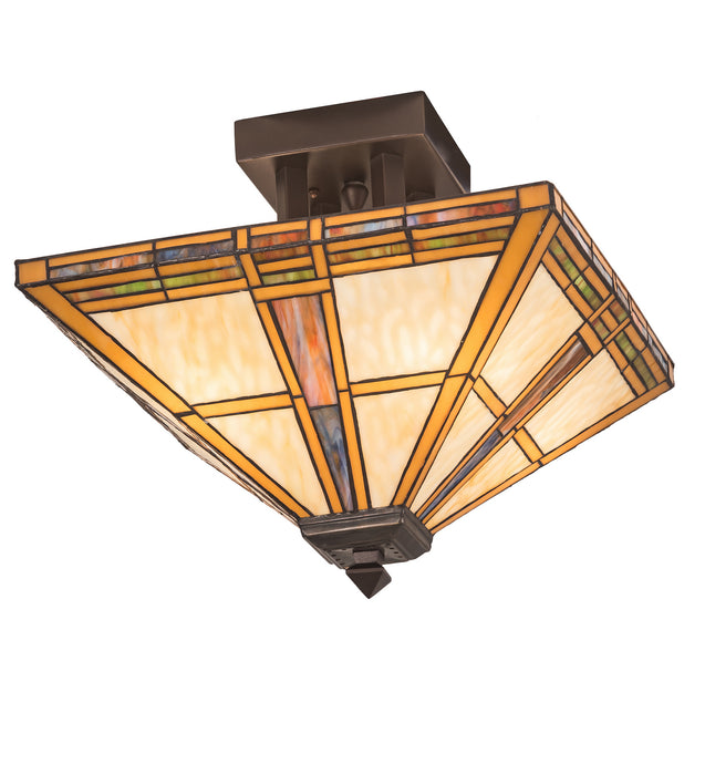 Meyda Tiffany 200425 Four Light Semi-Flushmount, Mahogany Bronze