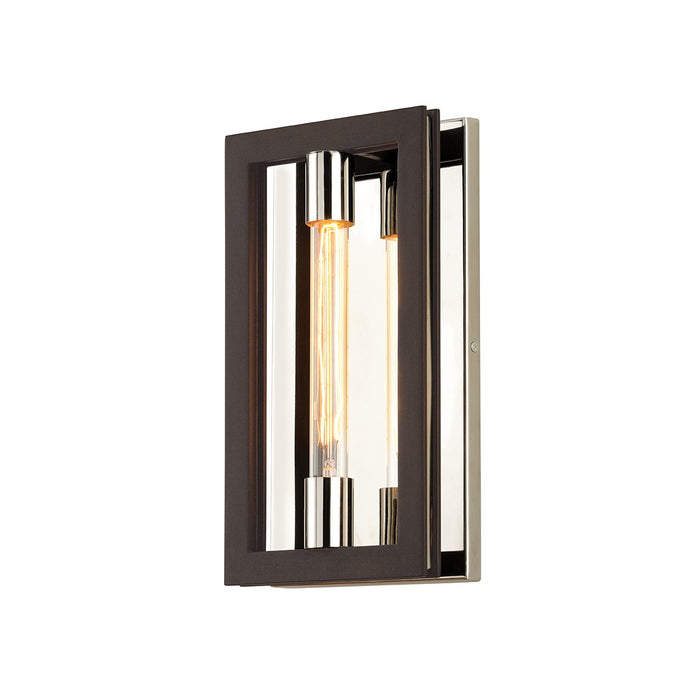 Troy Lighting B6181 One Light Wall Sconce, Bronze With Polished Stainless