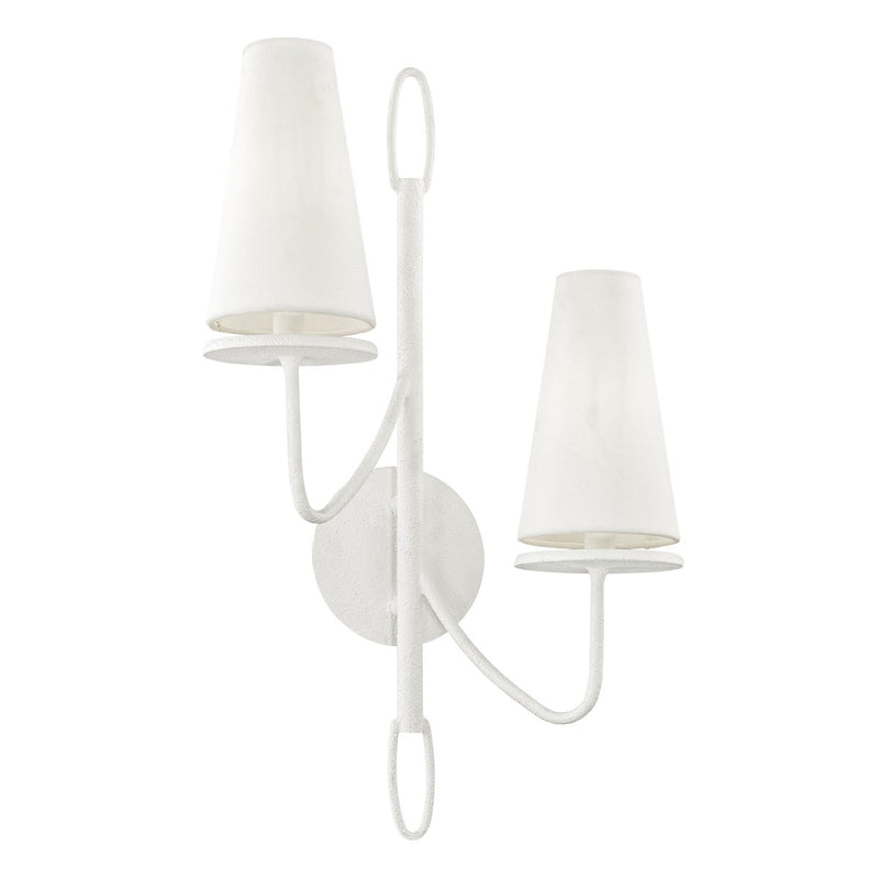 Troy Lighting B6282-GSW Two Light Wall Sconce, Gesso White