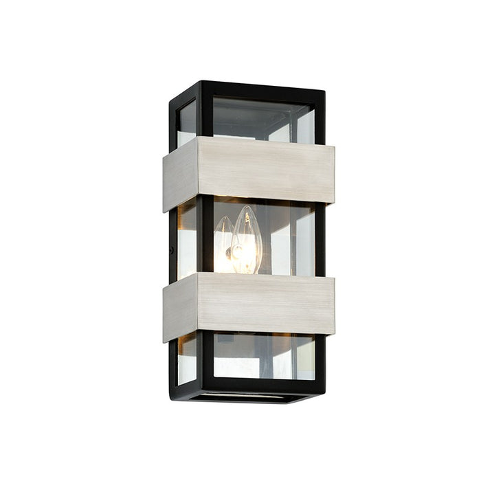 Troy Lighting B6521 One Light Wall Mount, Black With Brushed Stainless