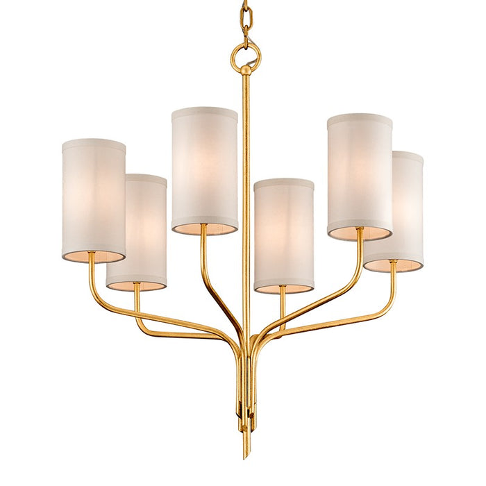 Troy Lighting F6166-GL Six Light Chandelier, Gold Leaf