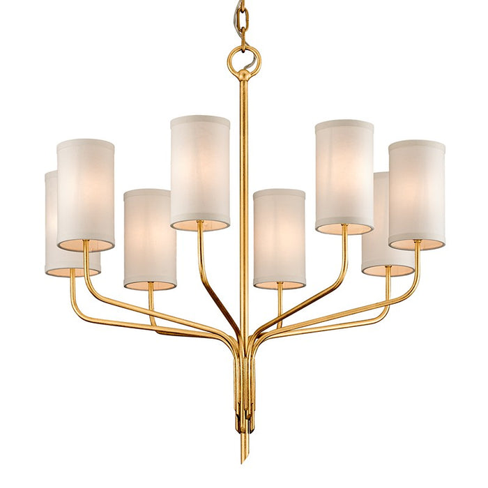 Troy Lighting F6168-GL Eight Light Chandelier, Gold Leaf