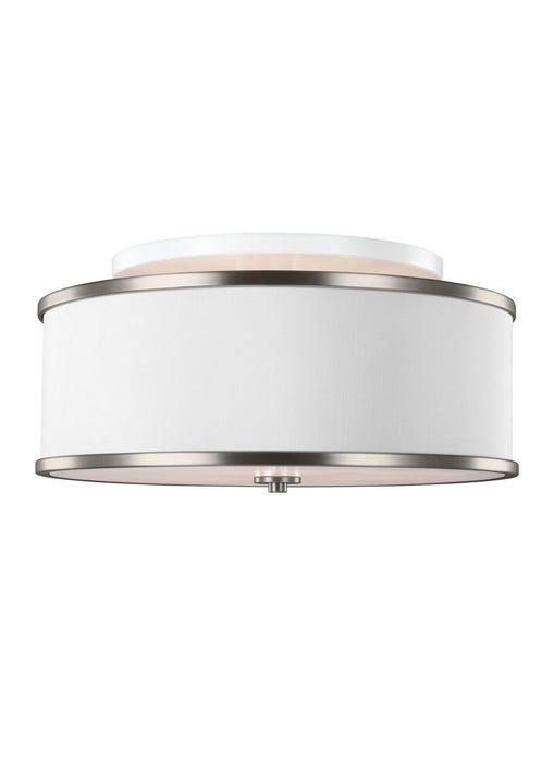 Visual Comfort Studio SF339SN Three Light Semi-Flush Mount, Satin Nickel
