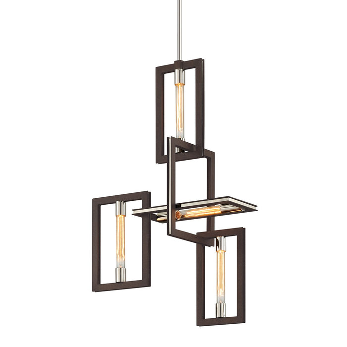 Troy Lighting F6184-TBZ/SS Four Light Chandelier, Textured Bronze