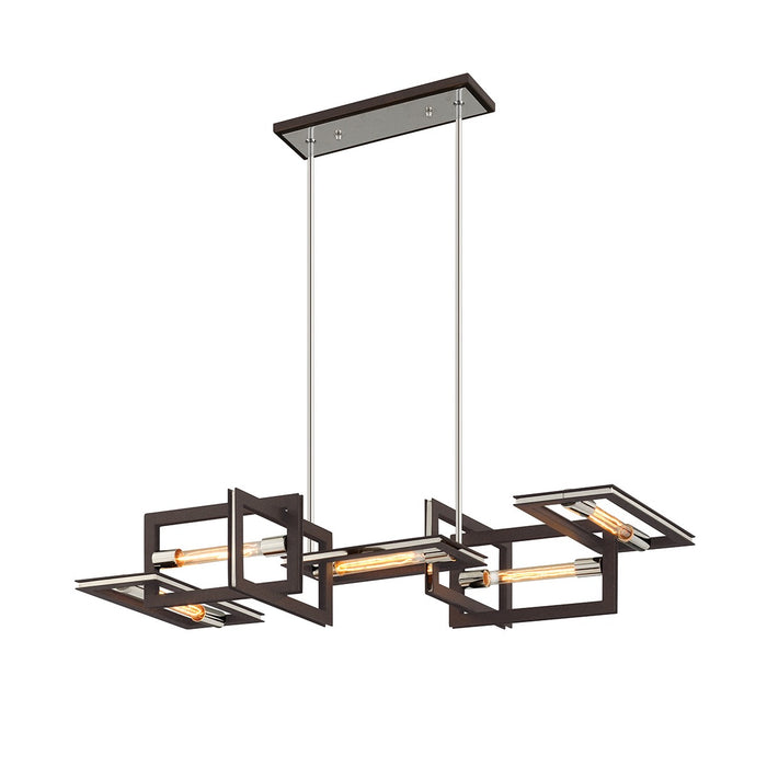 Troy Lighting F6185-TBZ/SS Five Light Linear Pendant, Textured Bronze