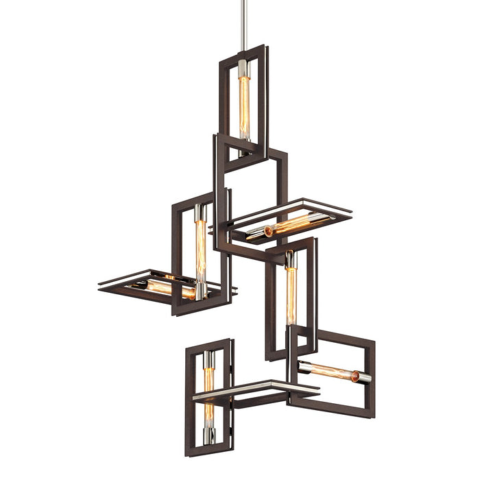 Troy Lighting F6187-TBZ/SS Seven Light Chandelier, Textured Bronze