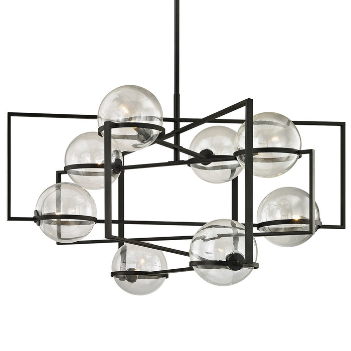Troy Lighting F6228-TBK Eight Light Chandelier, Textured Black