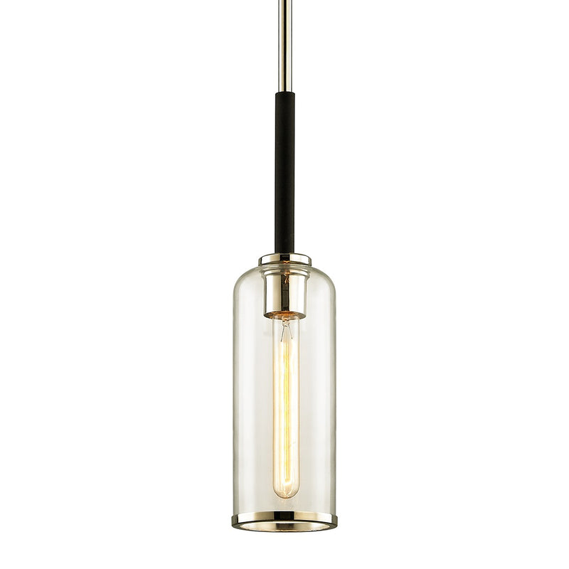 Troy Lighting F6273-TBK/PN One Light Pendant, Textured Black