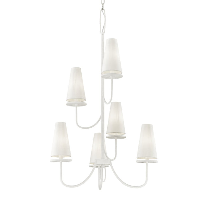 Troy Lighting F6287-GSW Six Light Chandelier, Gesso White